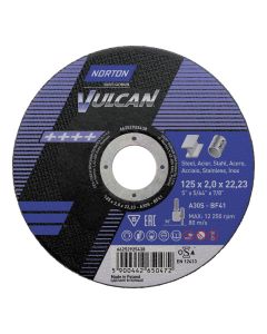 Disque à tronçonner métal et inox 125x2x22MM Vulcan A30T | Norton